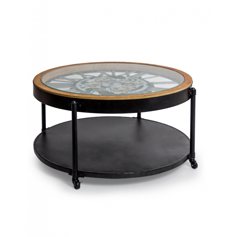 Table basse avec rouages de montre