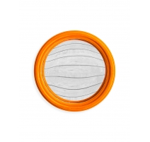 Moyen miroir convexe cadre rond feutre orange