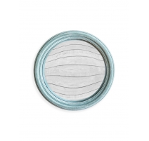 Moyen miroir convexe cadre rond feutre bleu-gris