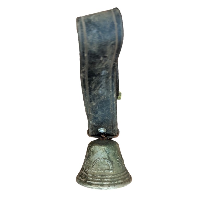 Petite cloche en bronze décor édeweiss et chèvre