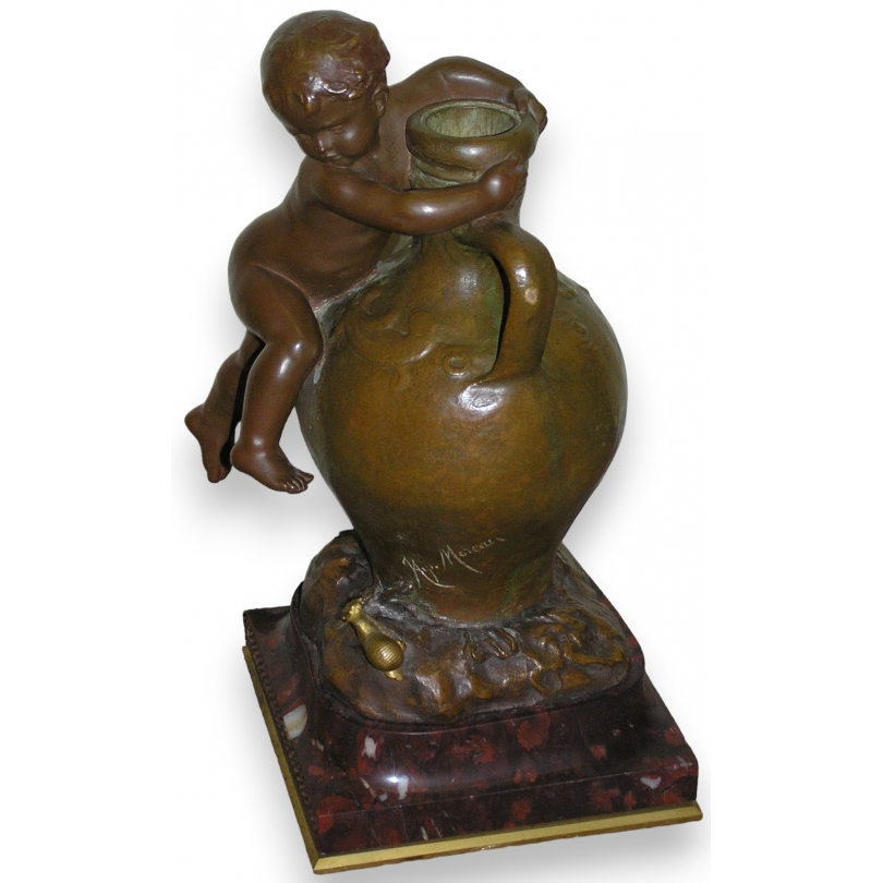 Bronze "Enfant et amphore" signé Hip. MOREAU