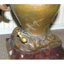 Bronze sculpture ‘Child and Amphora’, signed ‘Hip. MOREAU’, at Moinat SA – Antiques and Decorative Arts