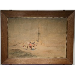 Aquarelle "Paysage orientaliste" signé NICOLLERAT