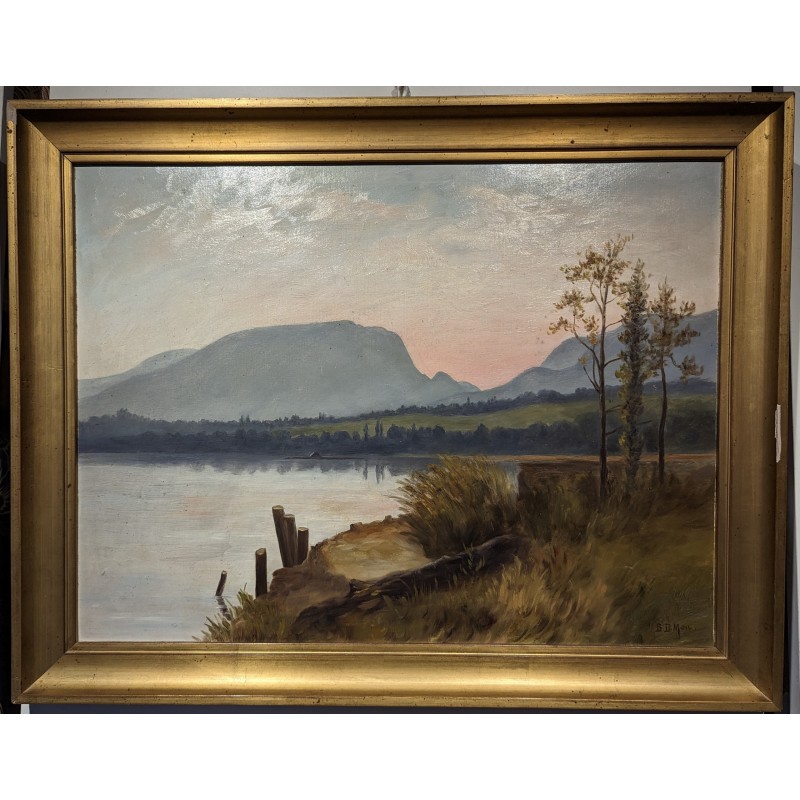 Tableau \"Creux du Van\" monogrammé B. D. MON.