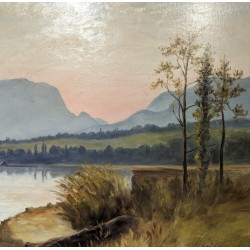 Tableau \"Creux du Van\" monogrammé B. D. MON.