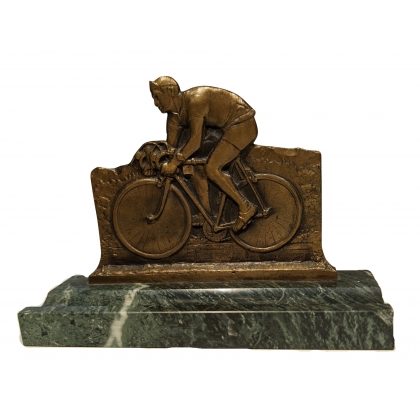 Cycliste ALLEGRO en bronze signé REUSSNER