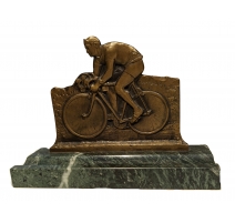 Cycliste ALLEGRO en bronze signé REUSSNER