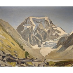 Tableau \"Mont Collon\" signé R. JEAN-MAIRET
