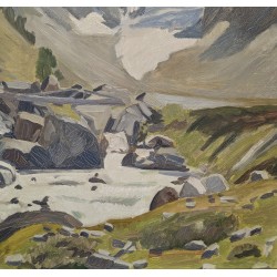 Tableau \"Mont Collon\" signé R. JEAN-MAIRET