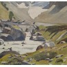 Tableau \"Mont Collon\" signé R. JEAN-MAIRET