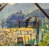 Tableau \"Zugersee\" signé E. LEONHARDT
