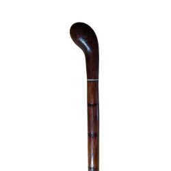 Walking stick with a wooden knob and a cane shaft