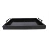 HARPER rectangular tray in black leather