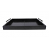 Plateau rectangulaire HARPER en cuir noir