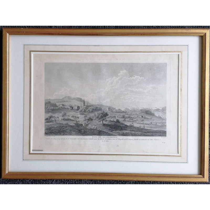 Engraving ‘VIEW OF MORGARTEN’ by PERIGNON