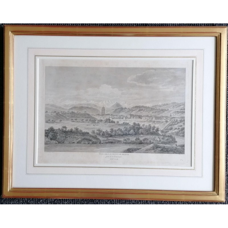 Engraving entitled "VIEW OF THE CITY OF BERNE" by PERIGNON