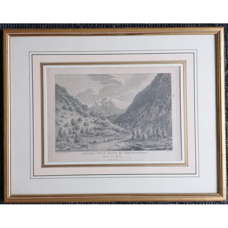Engraving entitled "GRINDELWALD" by BARBIER LAINÉ