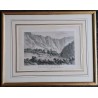 Engraving entitled "VIEW OF PFEFFERS ABBEY" by BARBIER