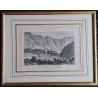 Gravure "VUE DE L'ABBAYE DE PFEFFERS" par BARBIER
