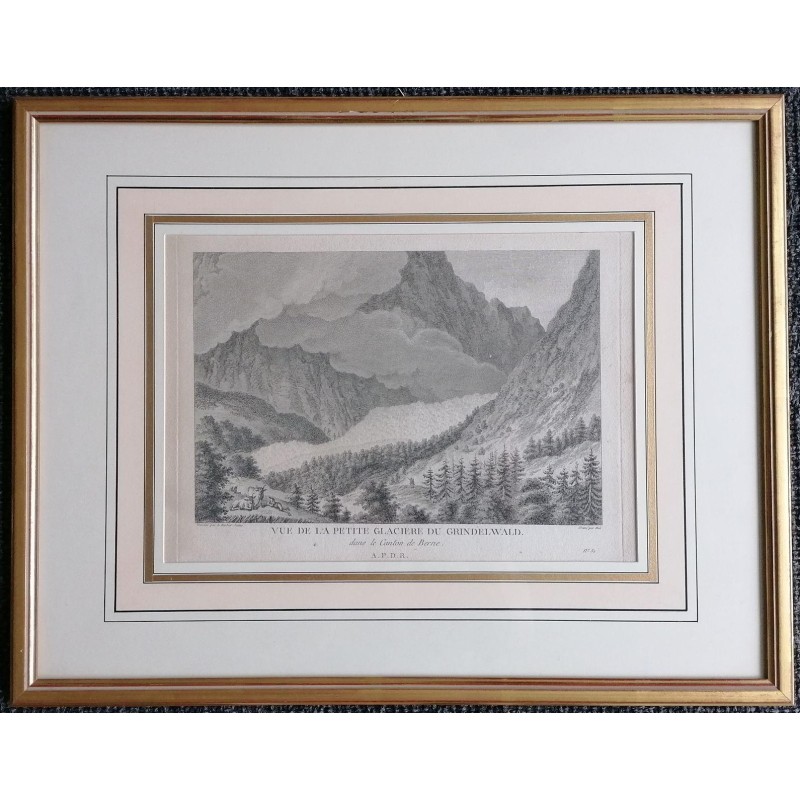 Engraving entitled ‘GLACIERE DU GRINDELWALD’ by BARBIER