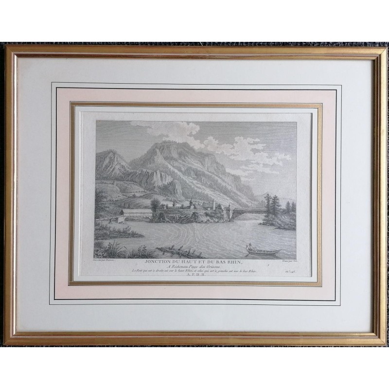 Engraving entitled ‘JUNCTION OF THE RHINE’ by BESSON