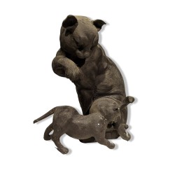 Bronze \"Chat et son petit\"