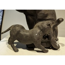Bronze \"Chat et son petit\"