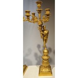 Paire de girandoles Empire à 5 lumières