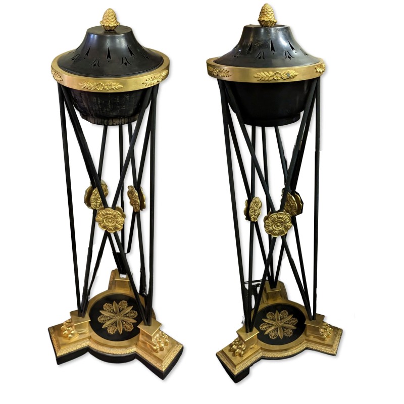 A pair of metal and bronze Athenian bracelets