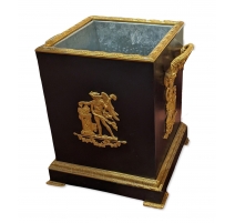 Jardinière carrée en métal et bronze