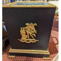 Square metal and bronze planter