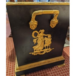 Square metal and bronze planter