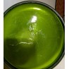 Green glass vase with gold trim