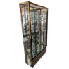 Vitrine en laiton 1 porte socle faux marbre