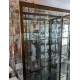 Vitrine en laiton 1 porte socle faux marbre