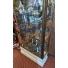 Vitrine en laiton 1 porte socle faux marbre