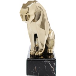 Lionne en aluminium doré