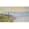 Tableau \"Lac à Vilette\" signé M. LOUP DE R.