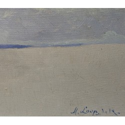 Tableau \"Lac à Vilette\" signé M. LOUP DE R.