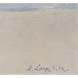 Tableau \"Lac à Vilette\" signé M. LOUP DE R.