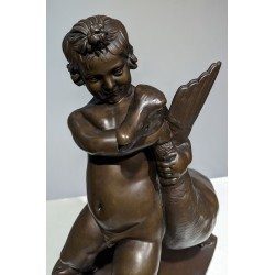 Bronze \"Enfant et Cygne\"