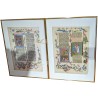 Paire de reproductions de pages de bible