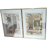 Paire de reproductions de pages de bible