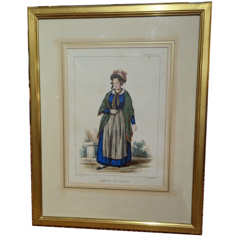 Gravure "Canton du Valais" par J. SUTER