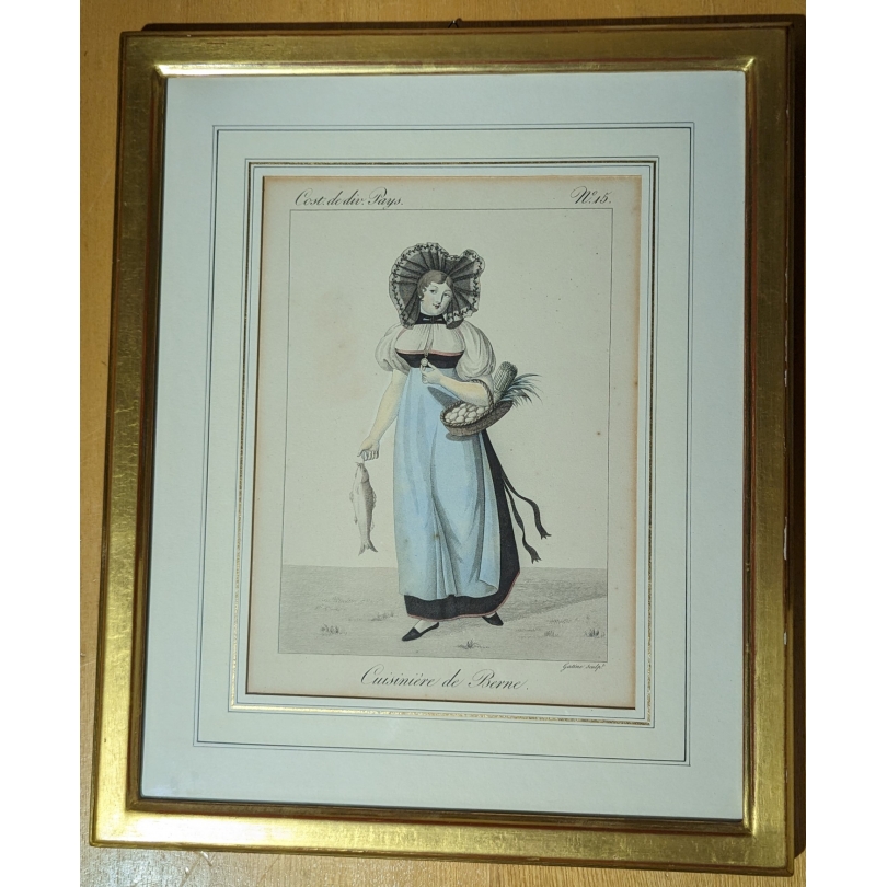 Gravure "Cuisinière de Berne" par LANTÉ