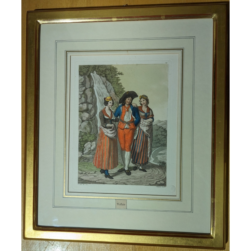 Gravure "Vallais" par V. SALA