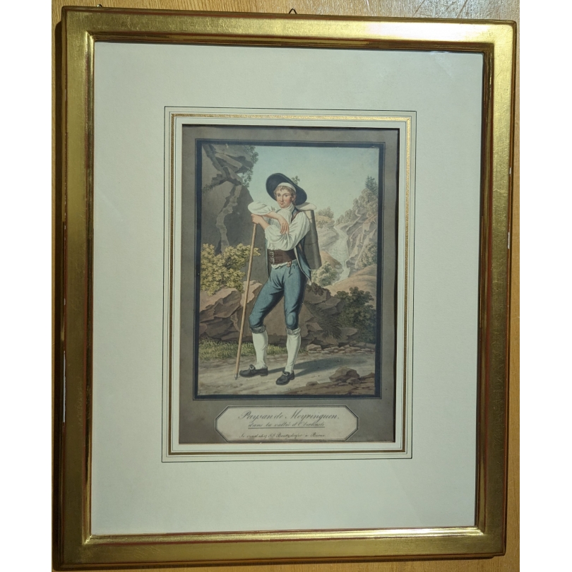 Gravure "Paysan de Meyringuen" par LORY