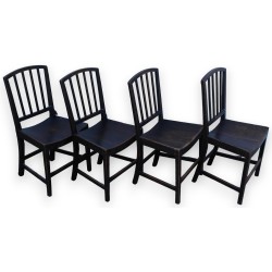 Série de 4 chaises anglaises Tudor à barreaux