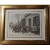 Gravure "Bataille de boules de neige" par SIEBERT