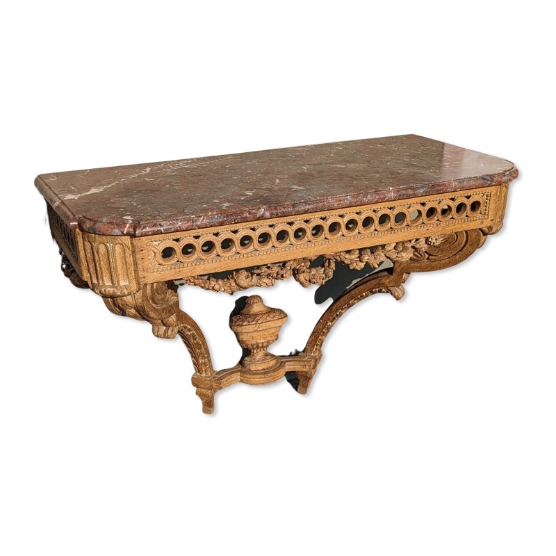 Louis XVI console table in carved oak